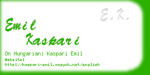 emil kaspari business card